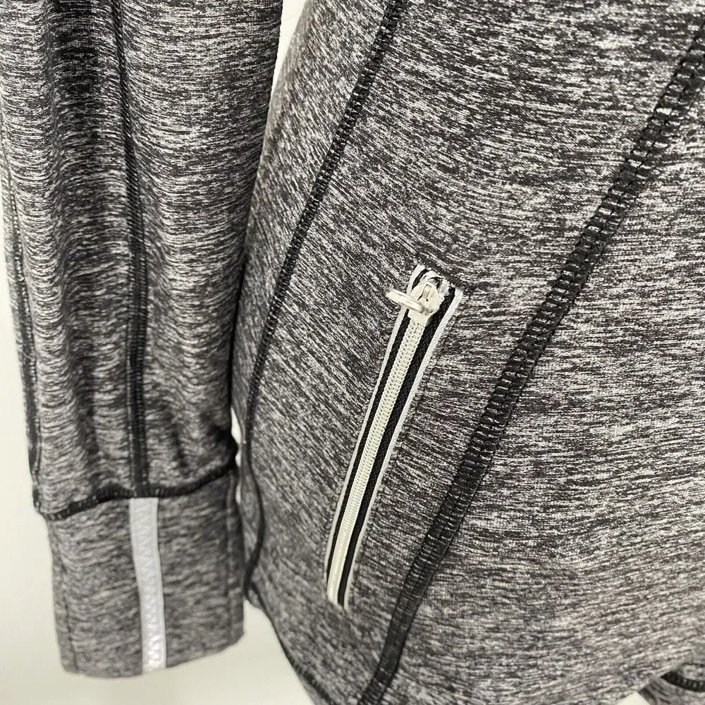 Women's Lululemon Run Back On Track‎ Pullover Hoodie Size 6 Heathered Gray/Black